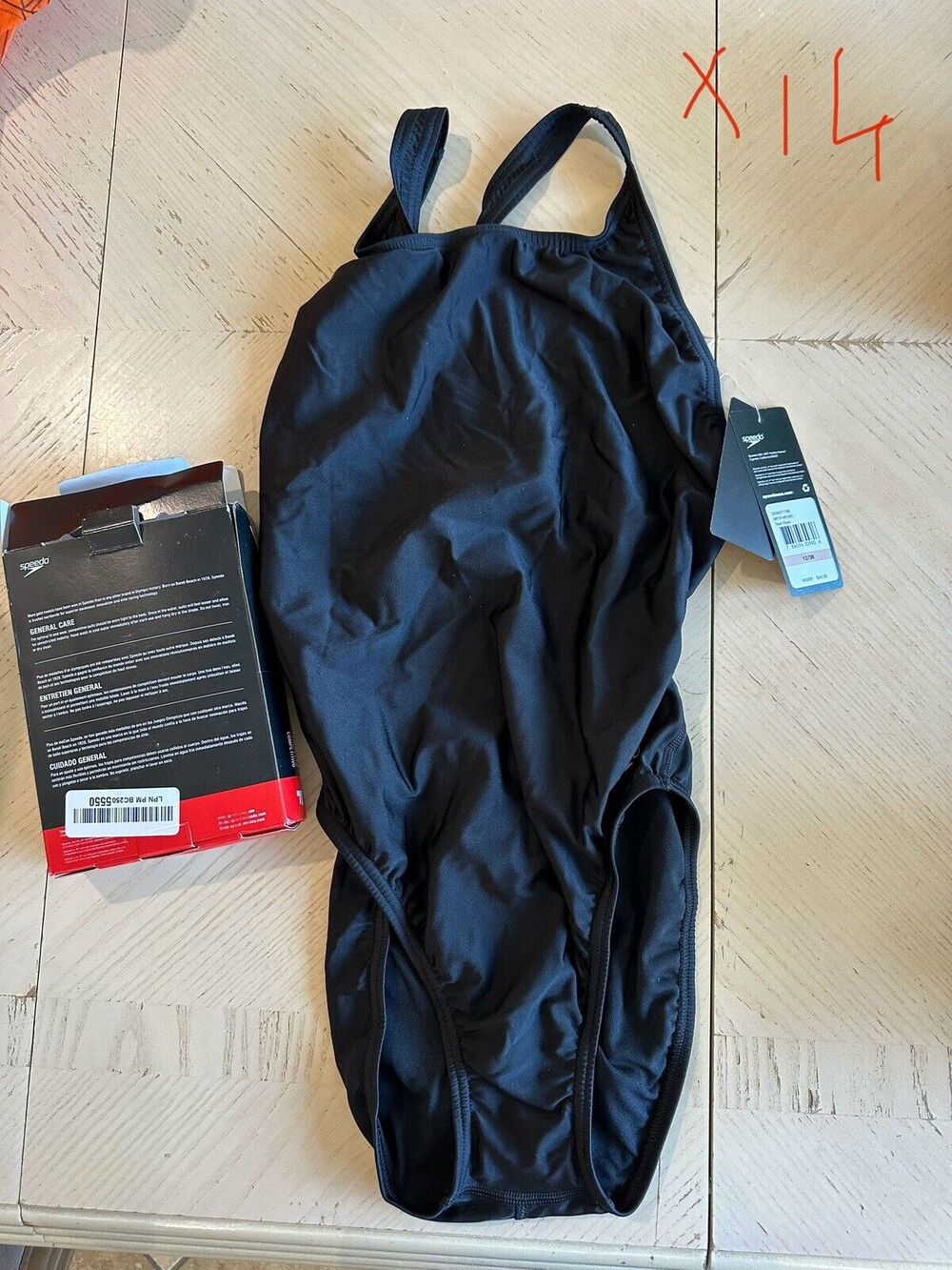 Speedo Girls One Piece Swimsuit Size 12/38 Team Black*